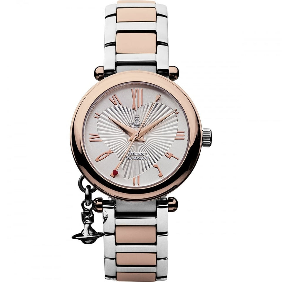 Vivienne Westwood Ladies Orb 32mm Heart Dial Two Tone Watch