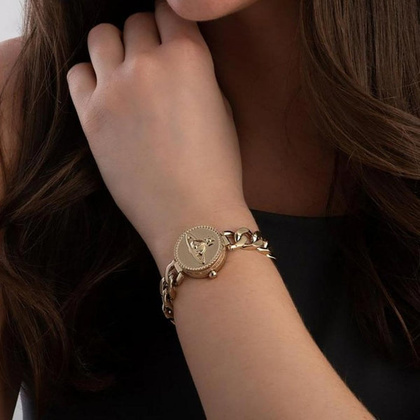 Vivienne Westwood Ladies Orb Button Gold Plated Bracelet Watch