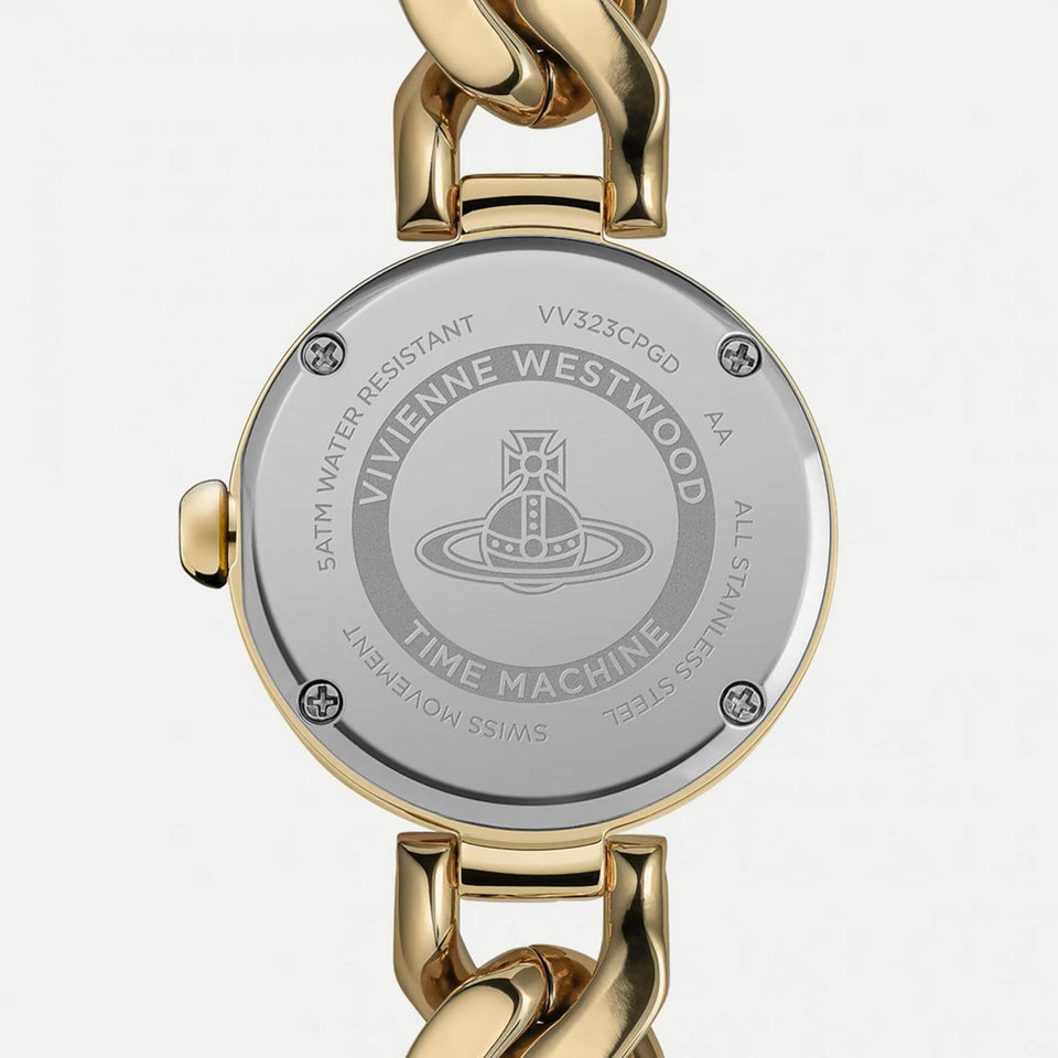 Vivienne Westwood Ladies Orb Button Gold Plated Bracelet Watch