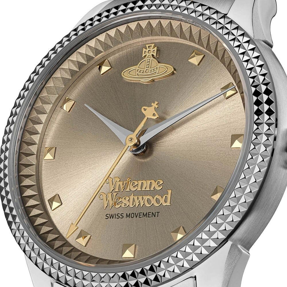 Vivienne Westwood Ladies Seymour Warm Grey Dial Two Tone Watch