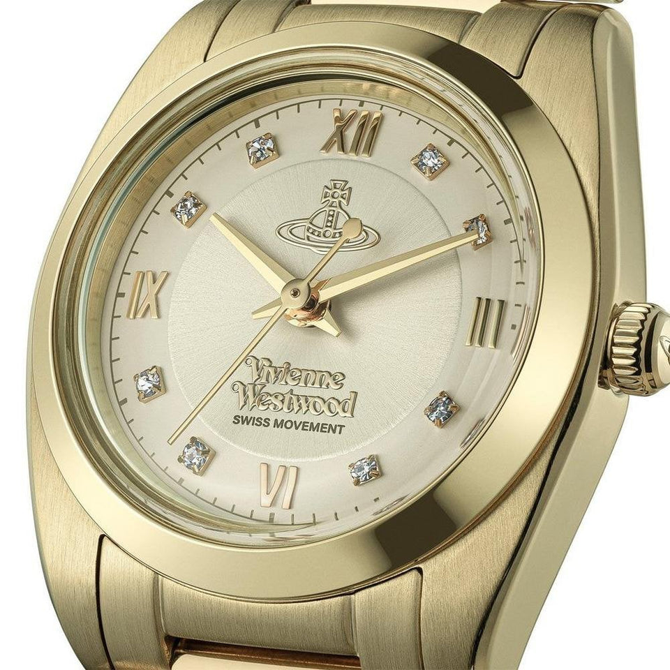 Vivienne Westwood Ladies Tavistock 28mm Gold Toned Bracelet Watch