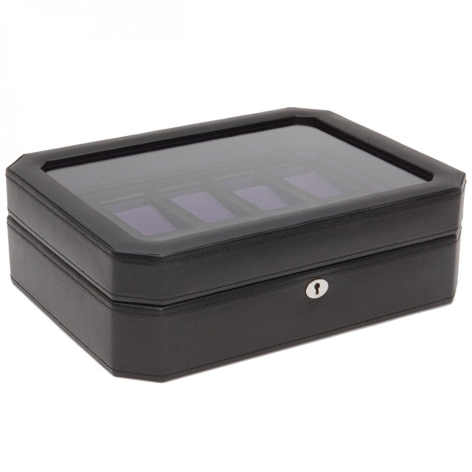 WOLF 10 Piece Windsor Watch Box - Black/Purple