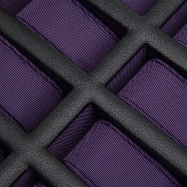 WOLF 10 Piece Windsor Watch Box - Black/Purple