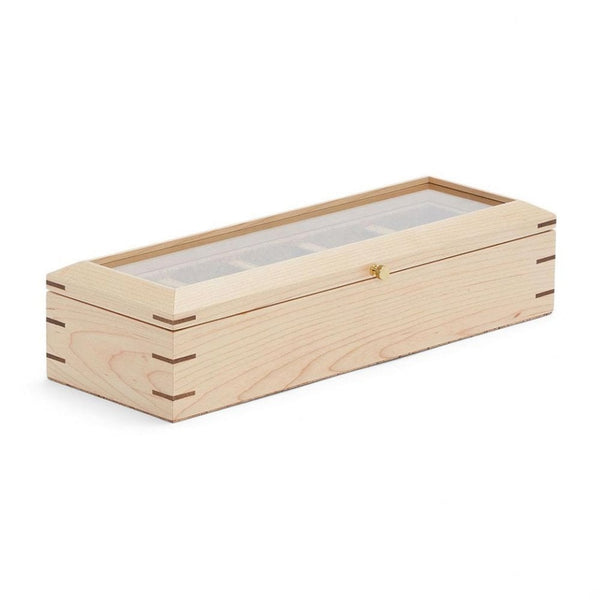 WOLF Analog/Shift Wood Flatiron II 5-Piece Watch Box