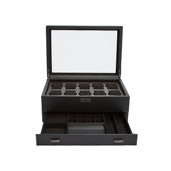 WOLF Axis Powder Coat 10 Piece Drawer Watch Box