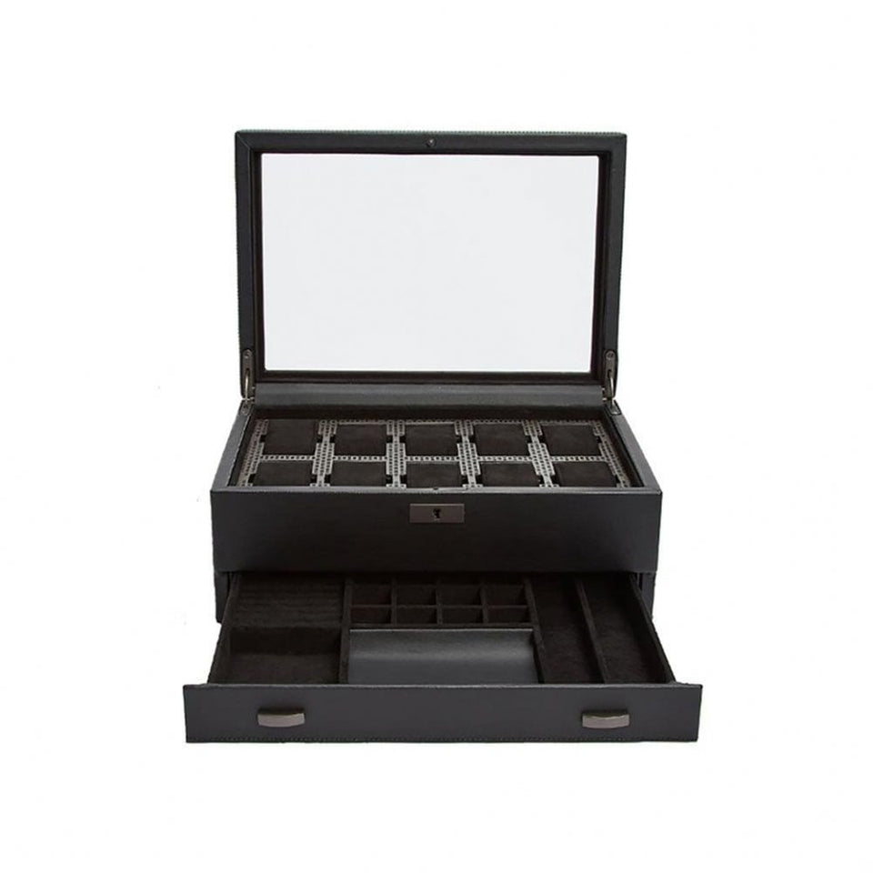 WOLF Axis Powder Coat 10 Piece Drawer Watch Box