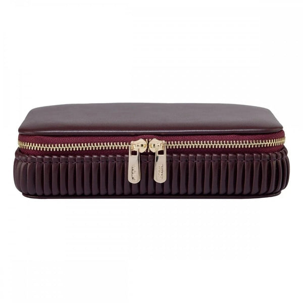 WOLF Bella Bordeaux Zip Jewellery Case
