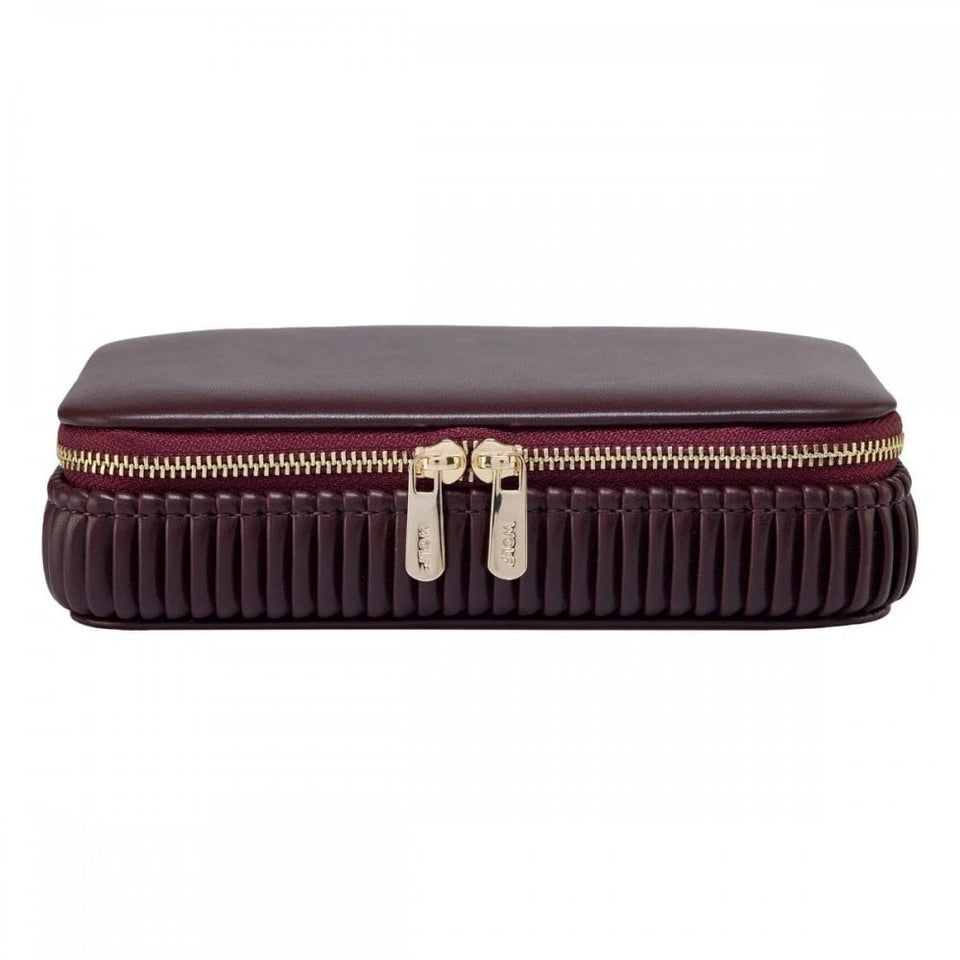 WOLF Bella Bordeaux Zip Jewellery Case