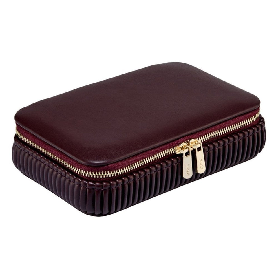 WOLF Bella Bordeaux Zip Jewellery Case