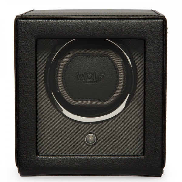 WOLF Black Cub Watch Winder With Cover