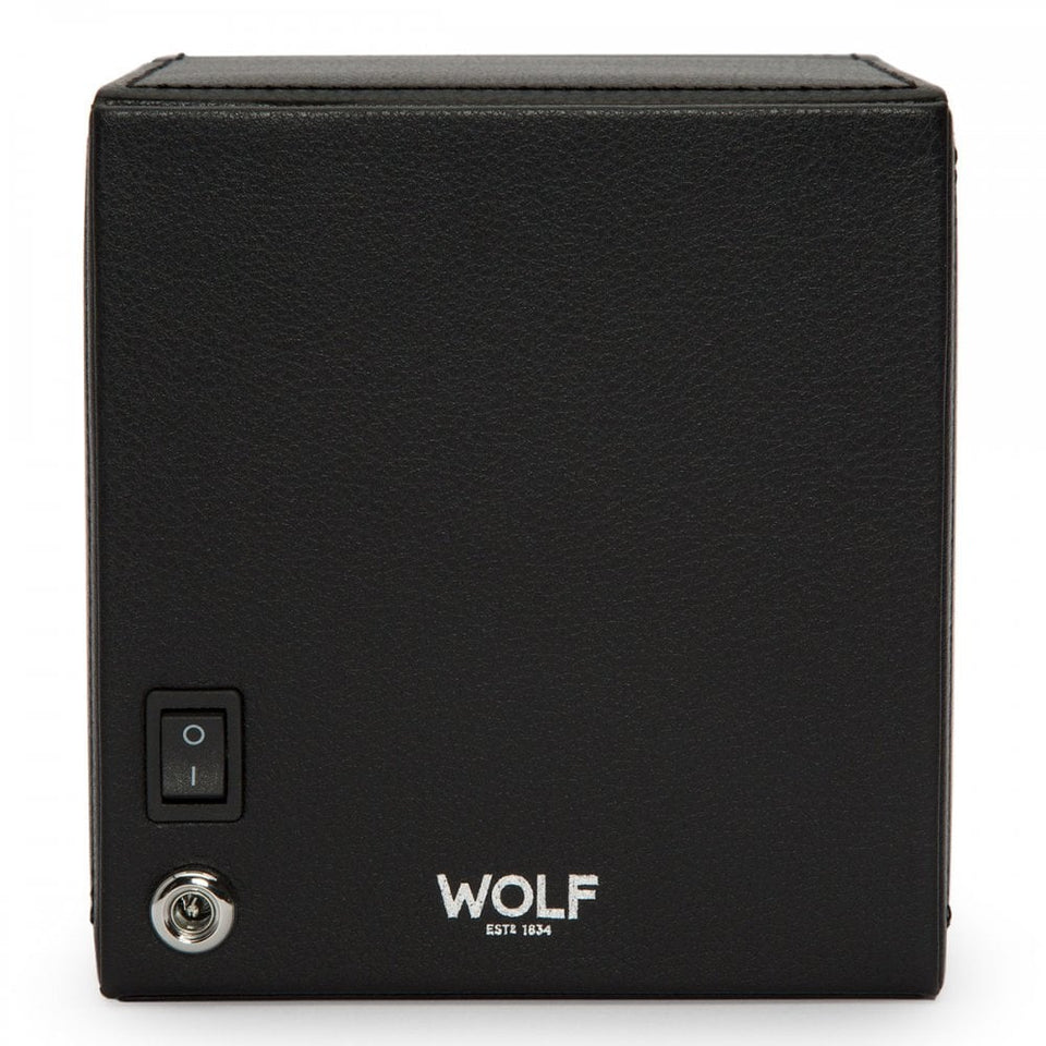 WOLF Black Cub Watch Winder With Cover