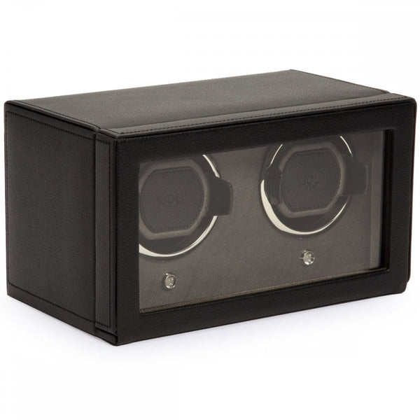 WOLF Black Double Cub Watch Winder With Cover