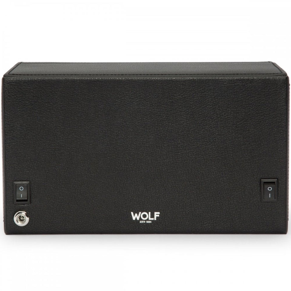 WOLF Black Double Cub Watch Winder With Cover