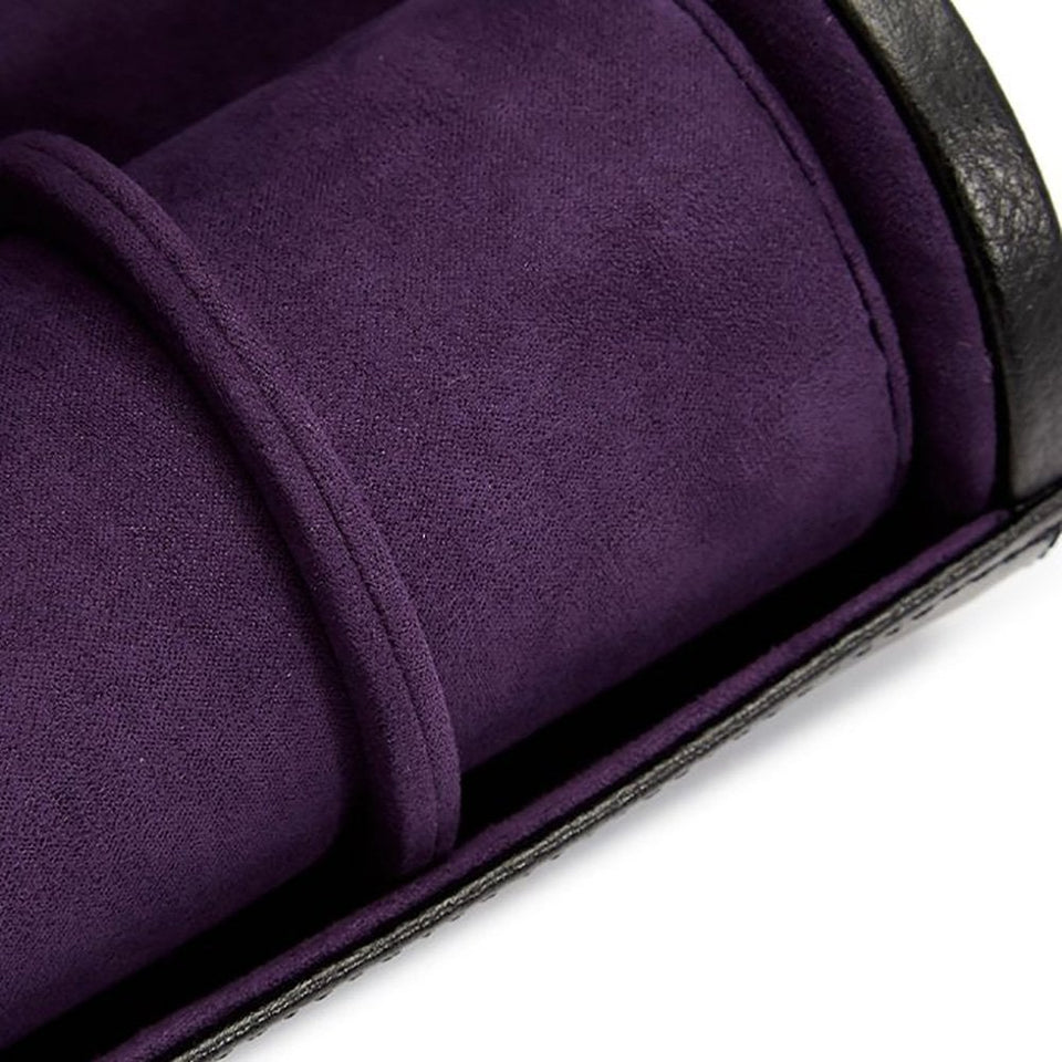 WOLF Blake Triple Watch Roll with Capsule - Black/Purple