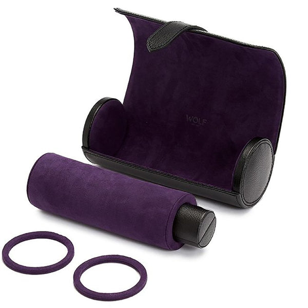 WOLF Blake Triple Watch Roll with Capsule - Black/Purple