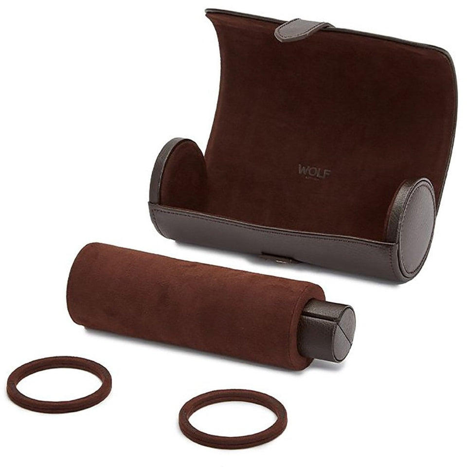 WOLF Blake Triple Watch Roll with Capsule - Brown