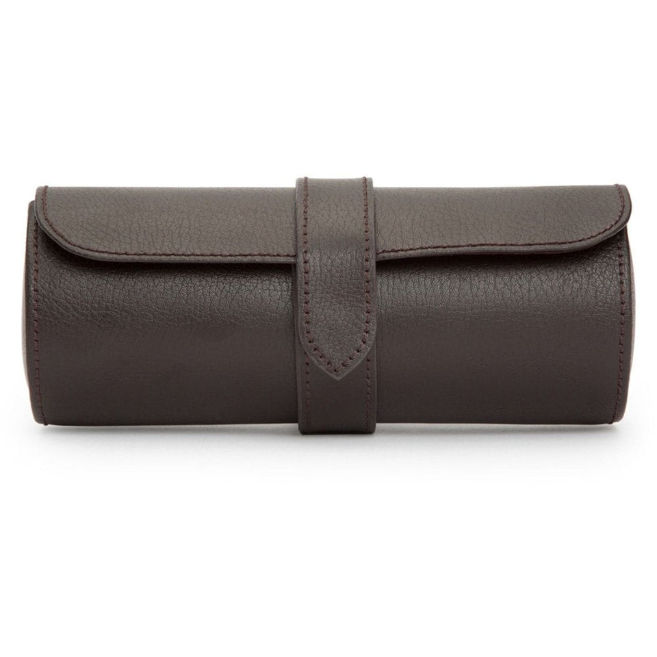 WOLF Blake Triple Watch Roll with Capsule - Brown