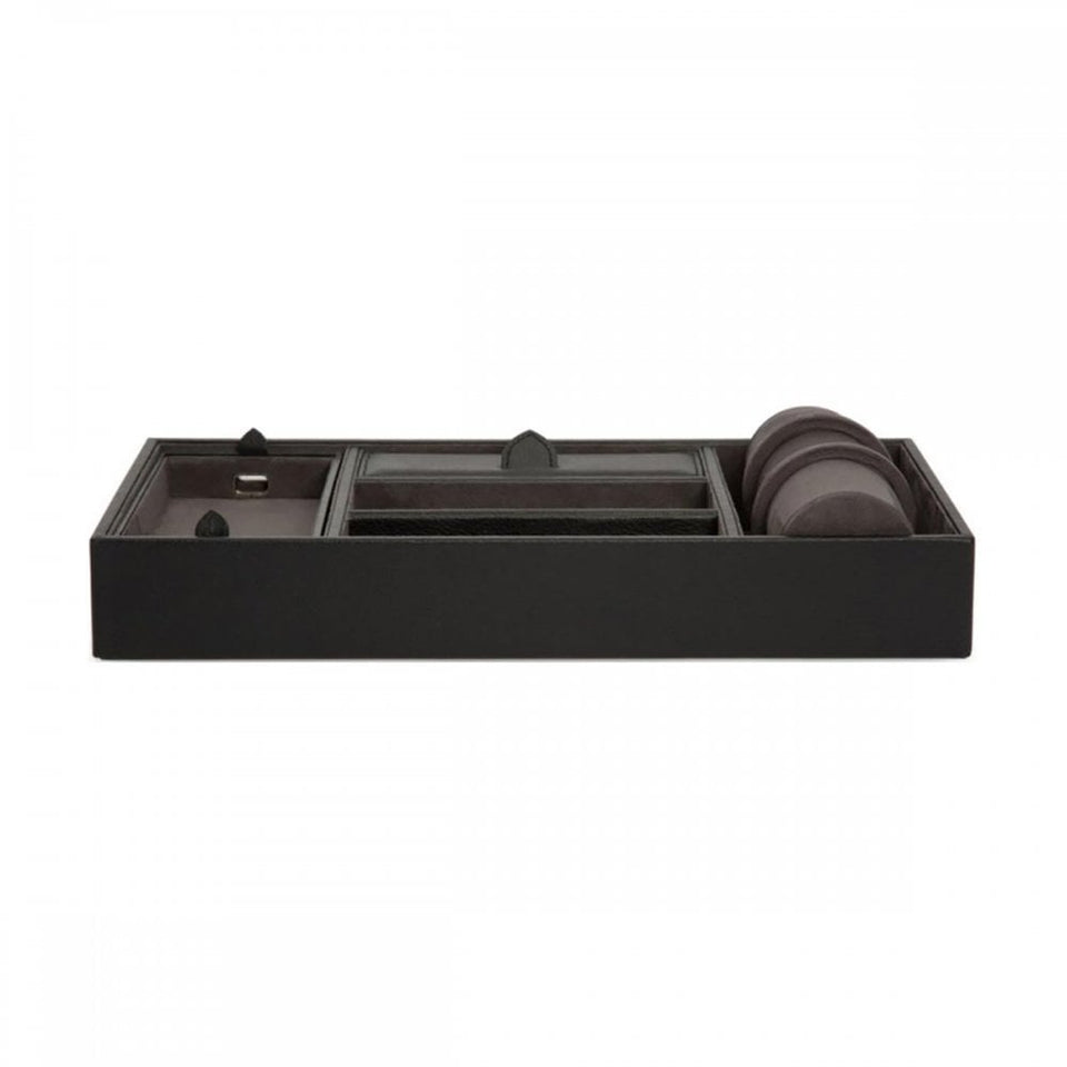 WOLF Blake Valet Tray With Cuff - Black/Grey