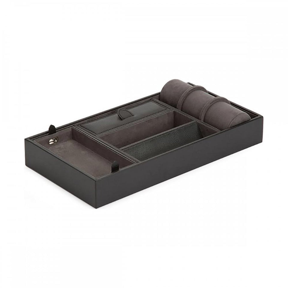 WOLF Blake Valet Tray With Cuff - Black/Grey