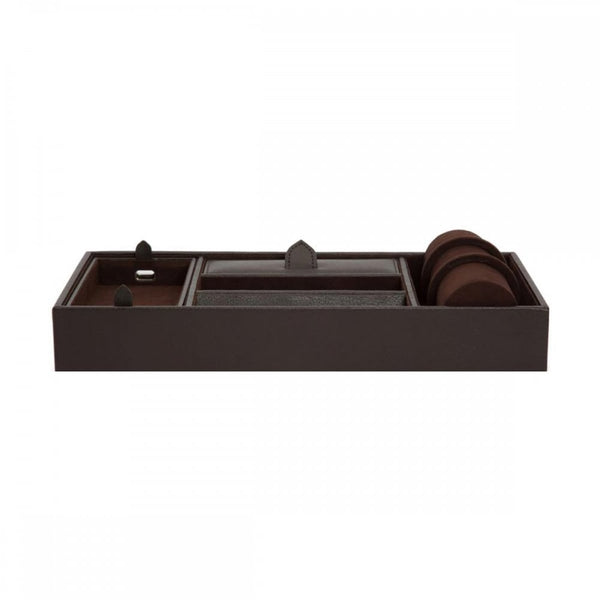 WOLF Blake Valet Tray With Cuff - Brown