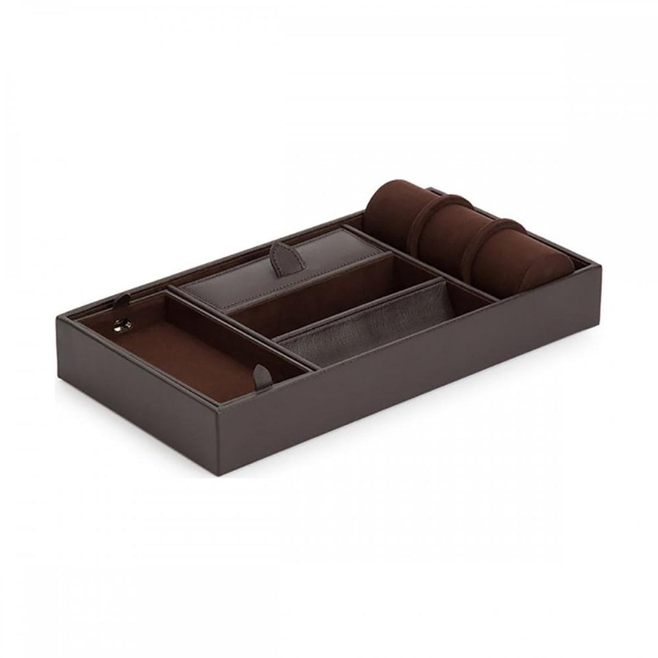 WOLF Blake Valet Tray With Cuff - Brown
