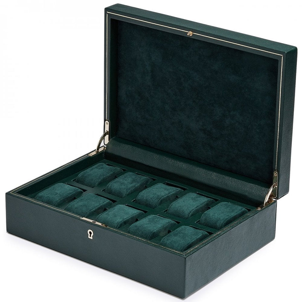 WOLF British Racing 10 Piece Watch Box - Green