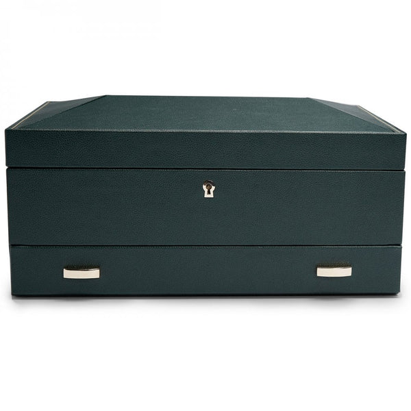 WOLF British Racing 10 Piece Watch Box With Storage - Green