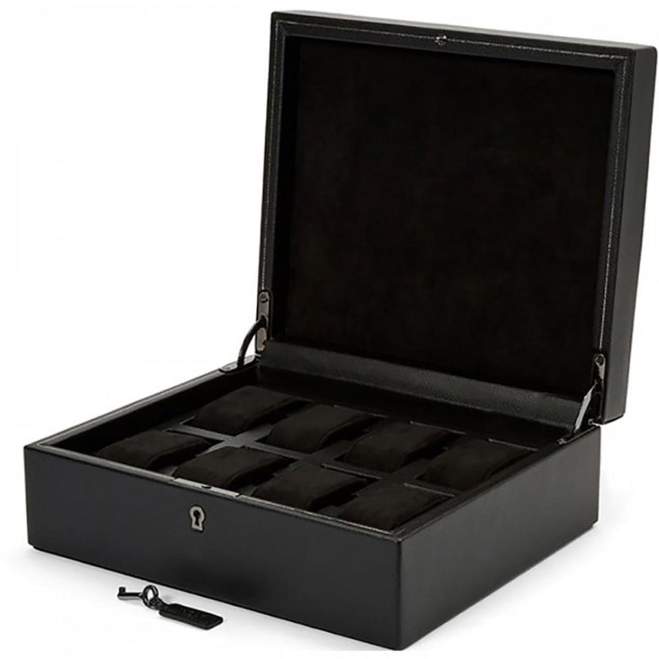 WOLF British Racing 8 PC Watch Box - Black