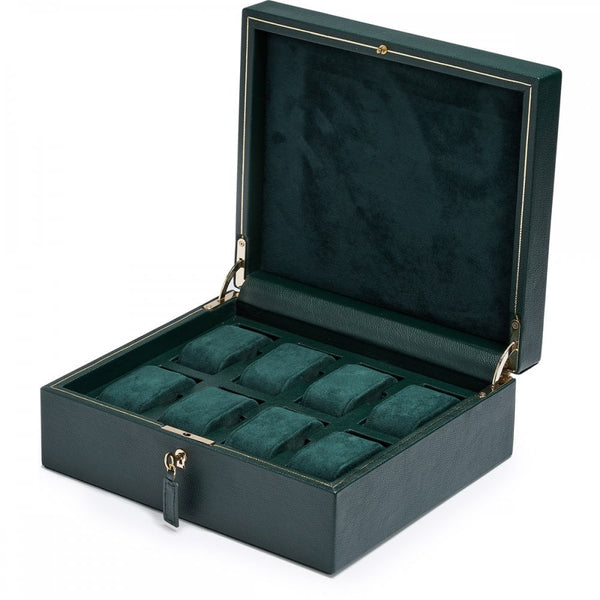 WOLF British Racing 8 Piece Watch Box - Green