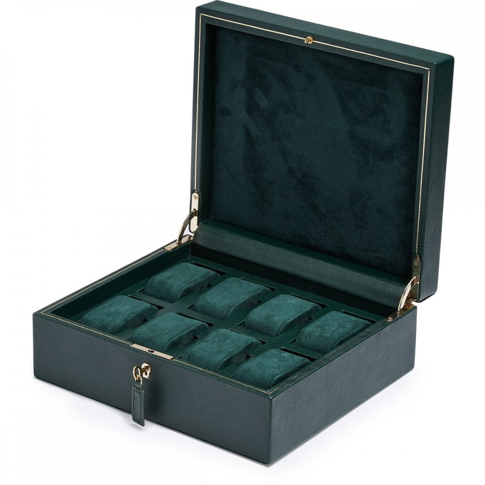 WOLF British Racing 8 Piece Watch Box - Green