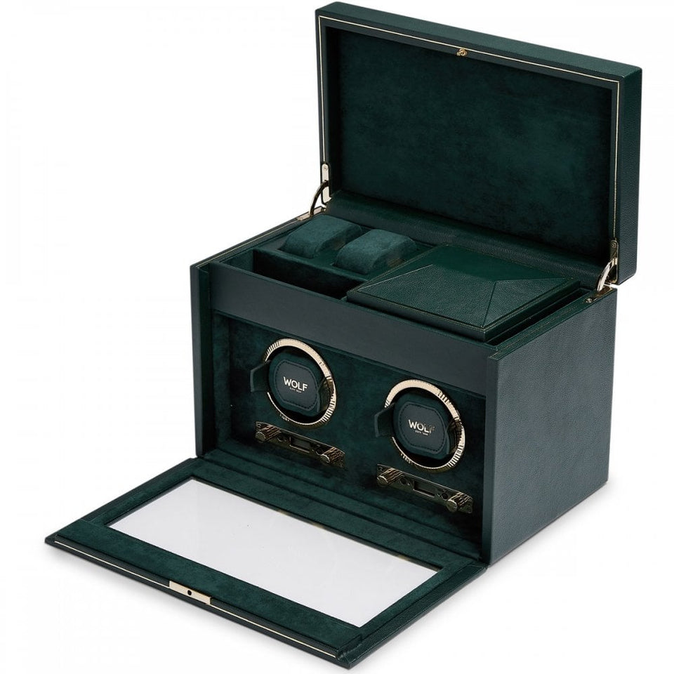 WOLF British Racing Green Double Watch Winder