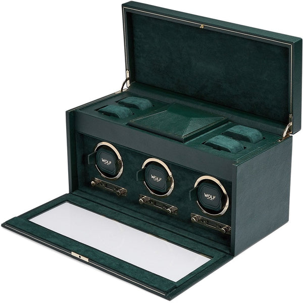 WOLF British Racing Green Triple Watch Winder