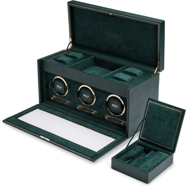 WOLF British Racing Green Triple Watch Winder