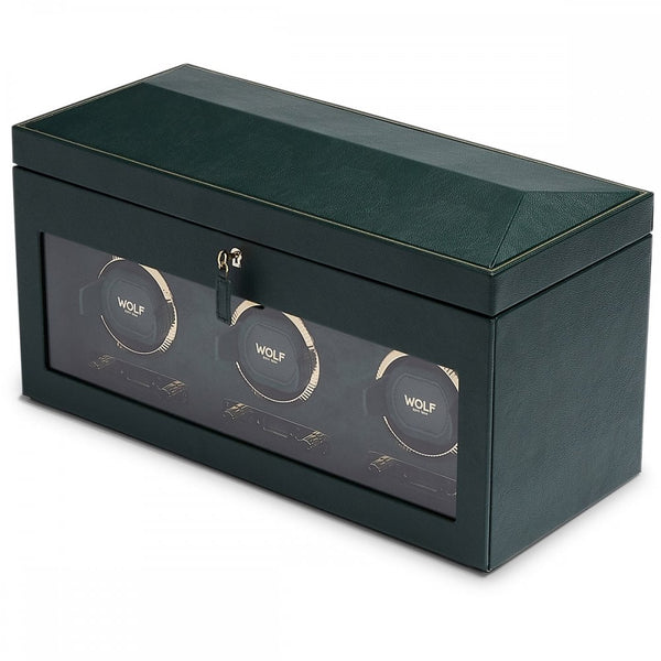 WOLF British Racing Green Triple Watch Winder
