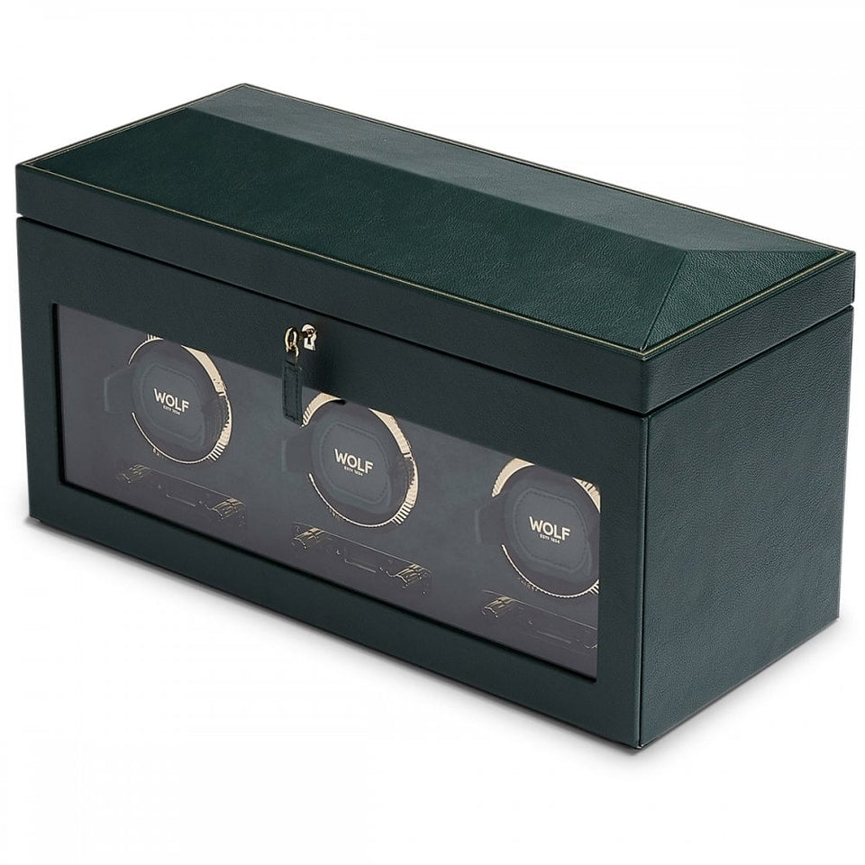 WOLF British Racing Green Triple Watch Winder
