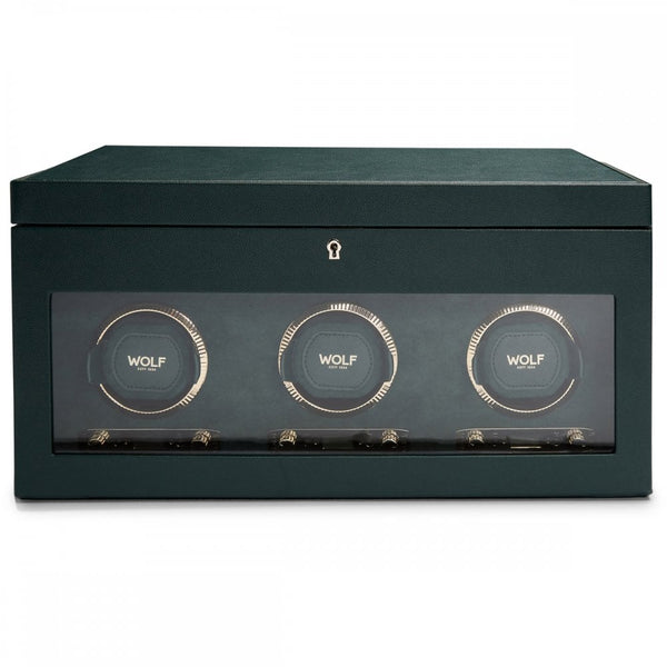 WOLF British Racing Green Triple Watch Winder