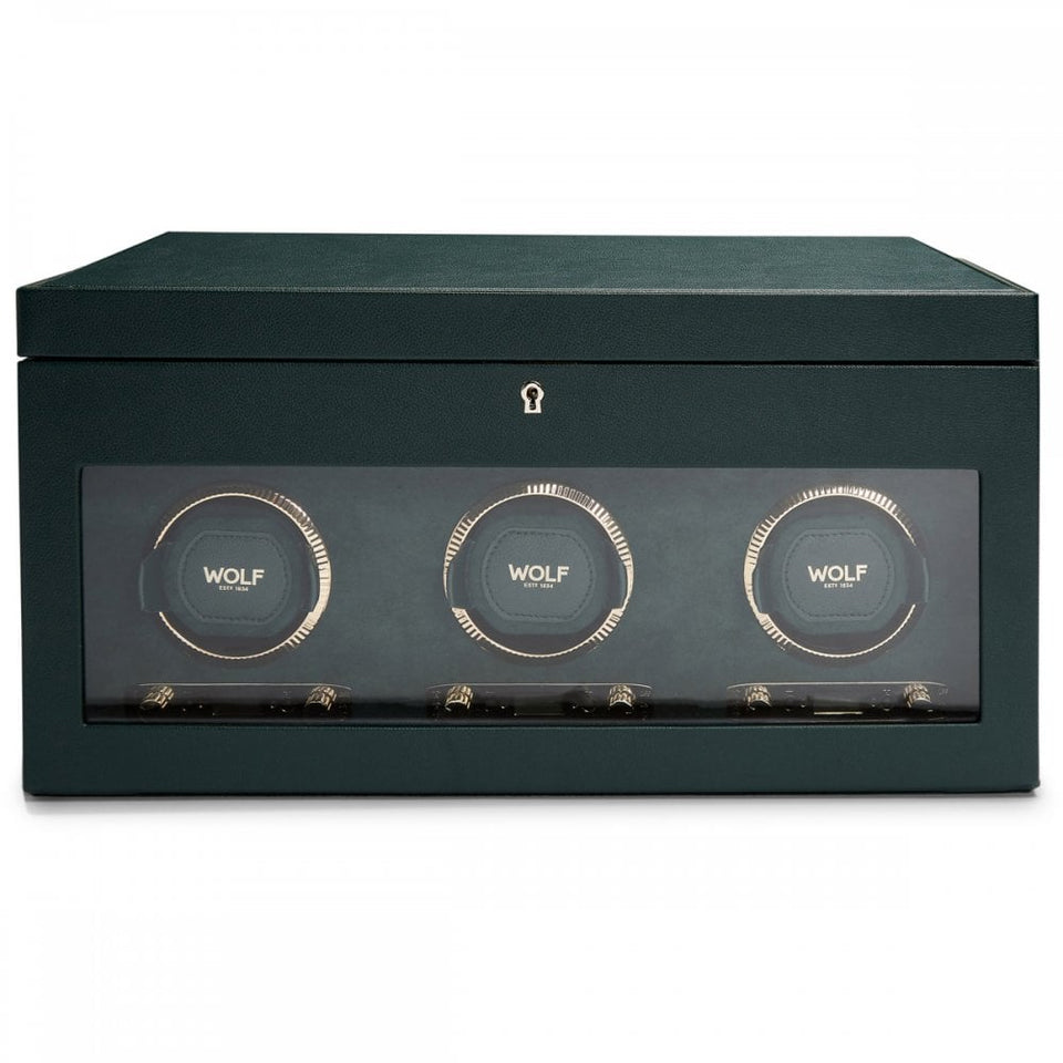 WOLF British Racing Green Triple Watch Winder