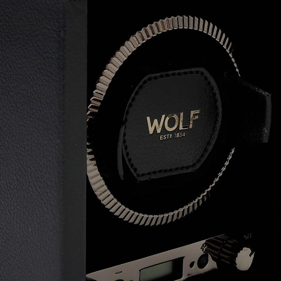 WOLF British Racing Single Watch Winder No Storage - Black