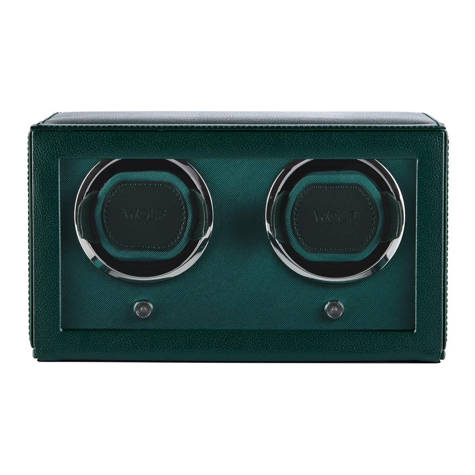 WOLF Green Double Cub Watch Winder With Cover