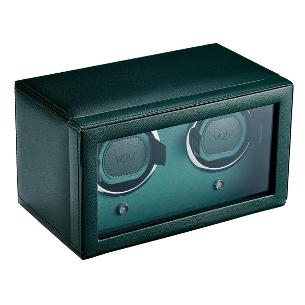 WOLF Green Double Cub Watch Winder With Cover
