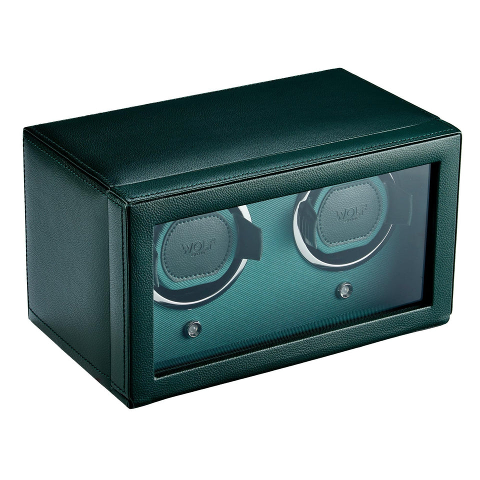 WOLF Green Double Cub Watch Winder With Cover