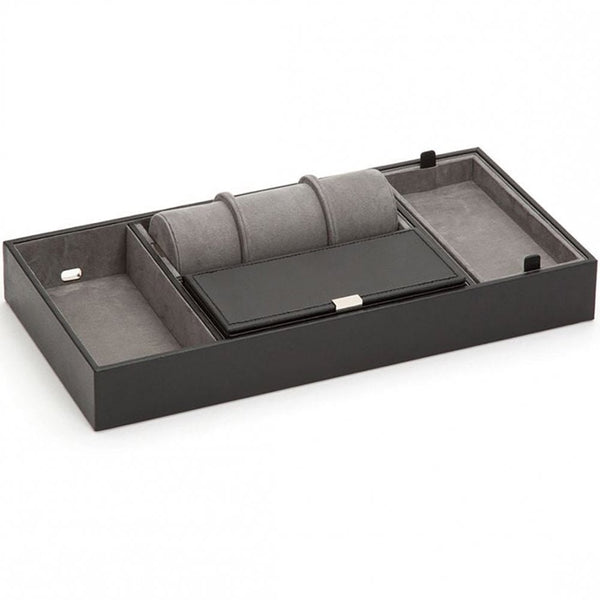 WOLF Howard Black Leather Valet Tray