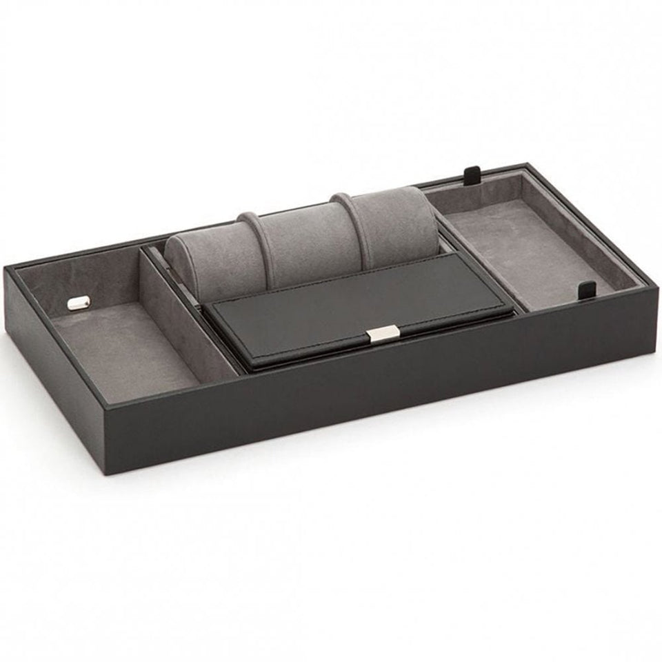 WOLF Howard Black Leather Valet Tray