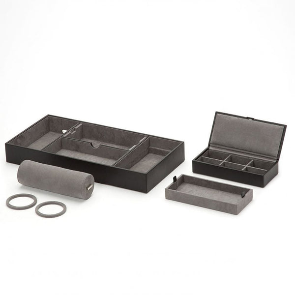 WOLF Howard Black Leather Valet Tray