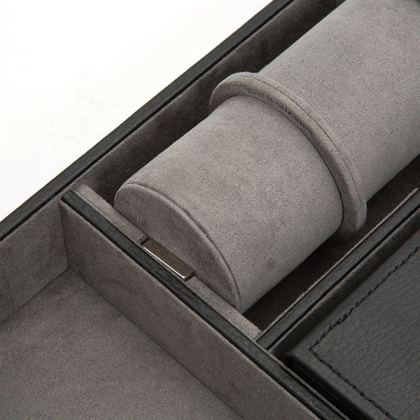 WOLF Howard Black Leather Valet Tray