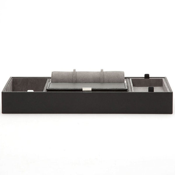 WOLF Howard Black Leather Valet Tray