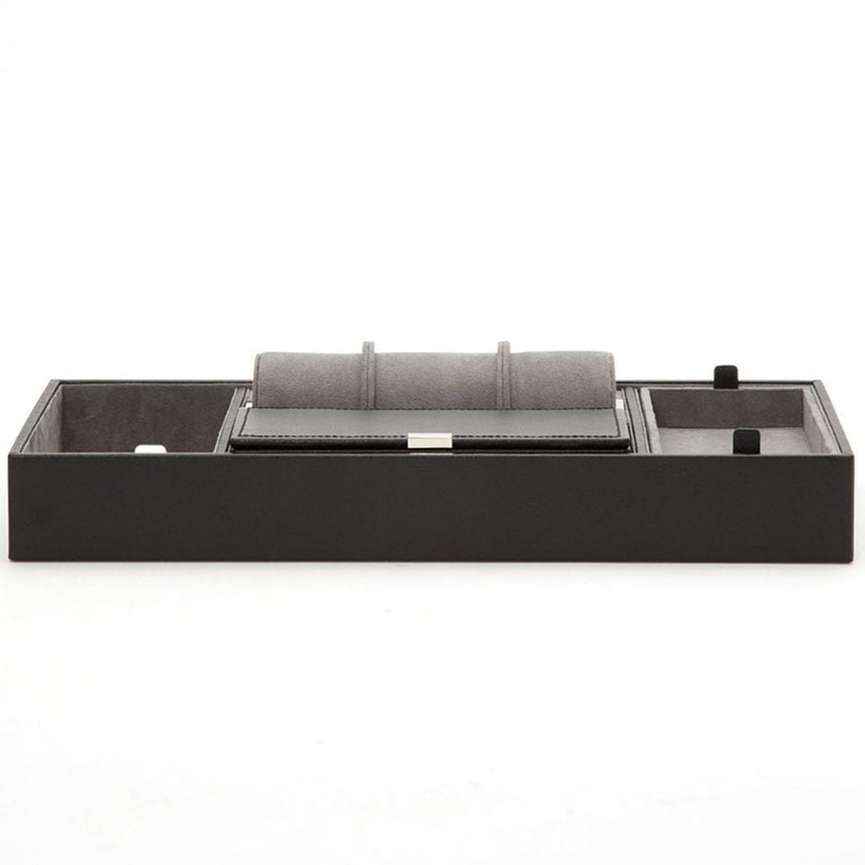 WOLF Howard Black Leather Valet Tray