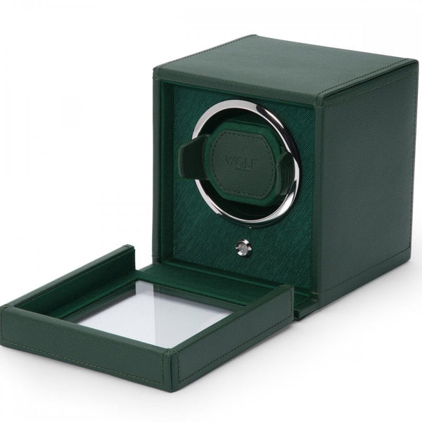 WOLF Hunter Green Cub Watch Winder With Cover