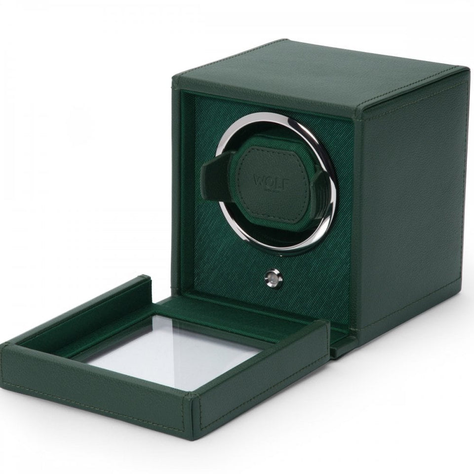 WOLF Hunter Green Cub Watch Winder With Cover