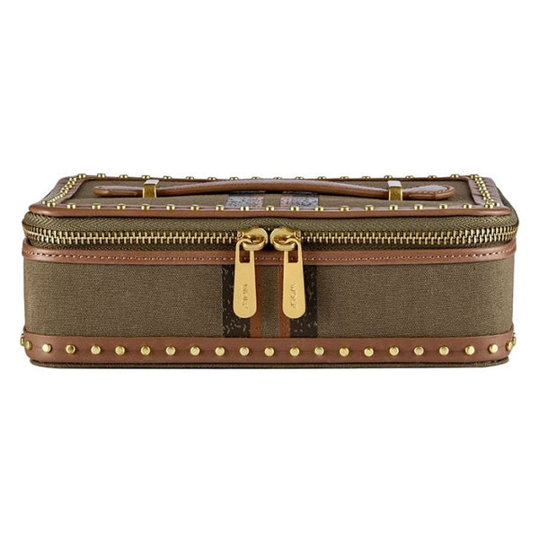 WOLF Ida Khaki Travel Zip Jewellery Case